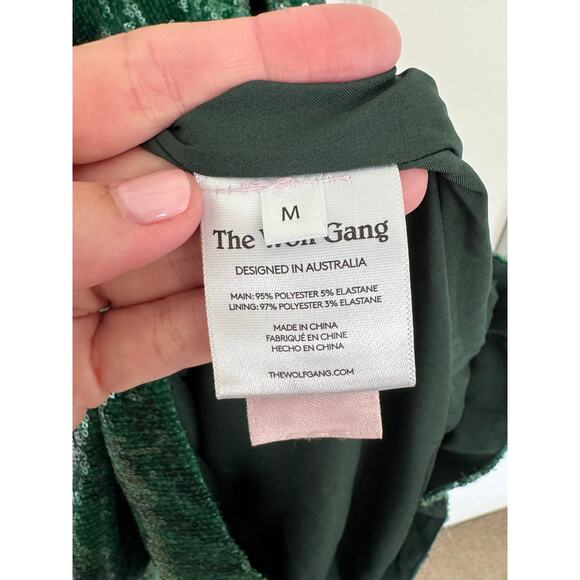 The Wolf Gang Brillo Sequin Mini Dress Green Medium - Picture 10 of 10